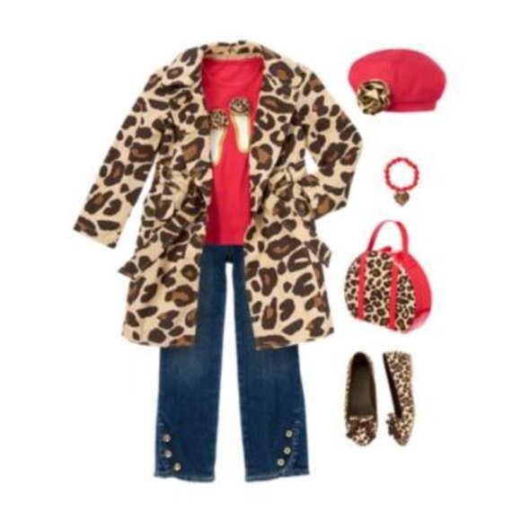 GYMBOREE Ready, Dress, Go! Leopard Trench Coat S